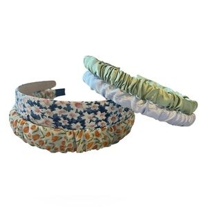 Floral and Satin Kids Headband Set